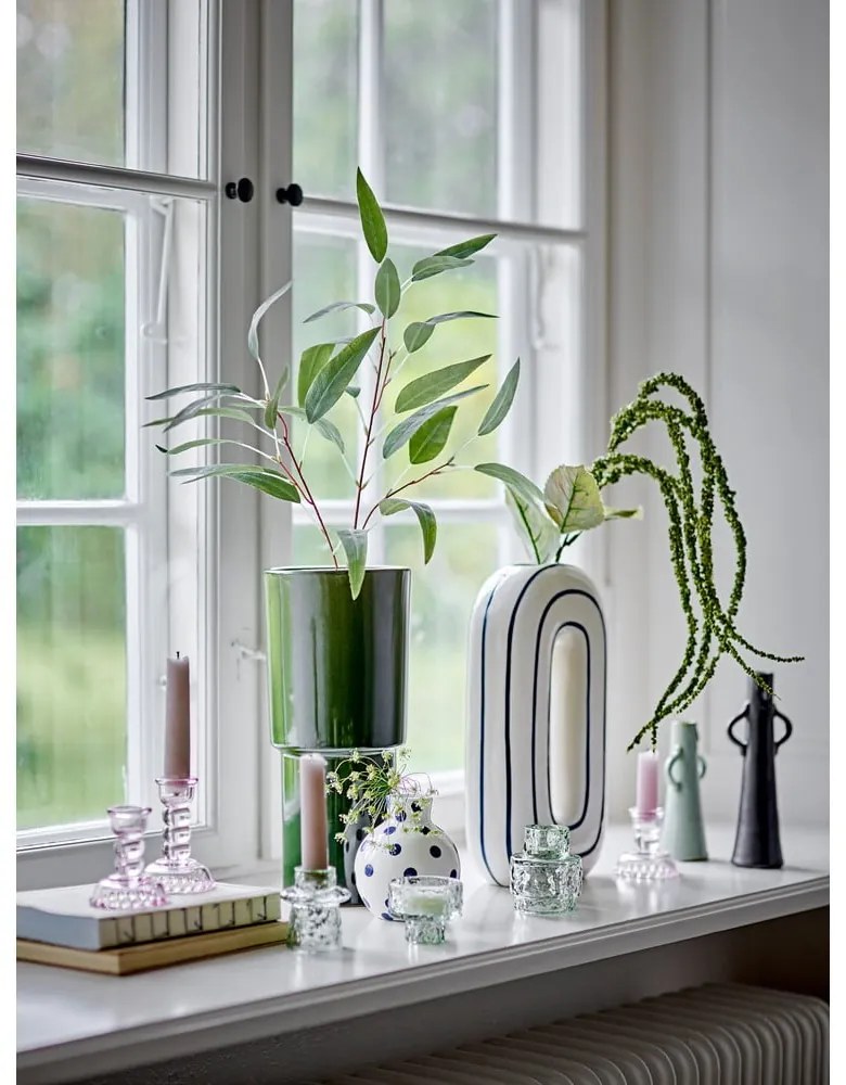 Fehér kerámia kézzel festett váza (magasság 11 cm) Fian – Bloomingville