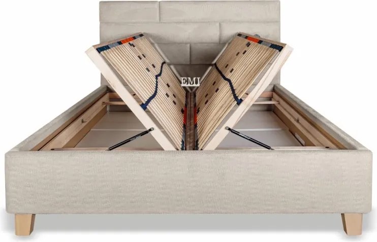 Kárpitozott ágy CALMIRA + rácsos rács + matrac EMI