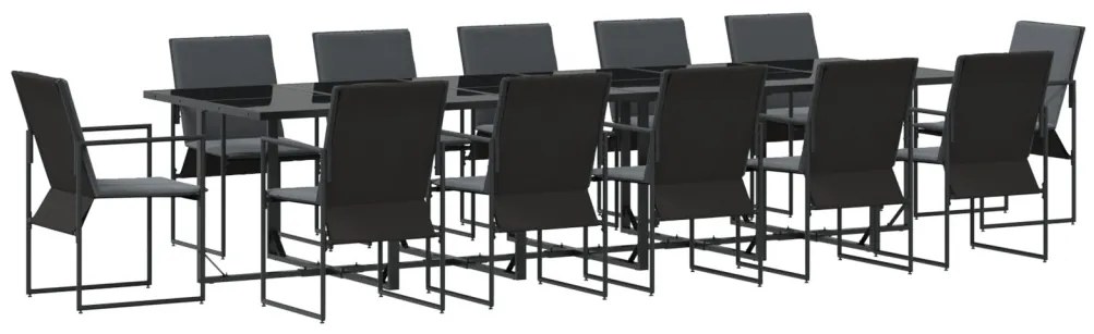 18 darabos kert étkező szett párnákkal acélból és textilből