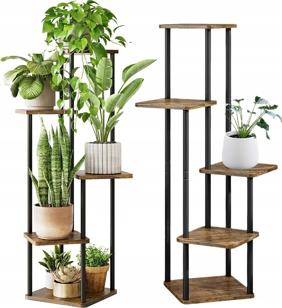 Virágágyás Fém 5 Szintes Emeletes Virágtartó Állvány