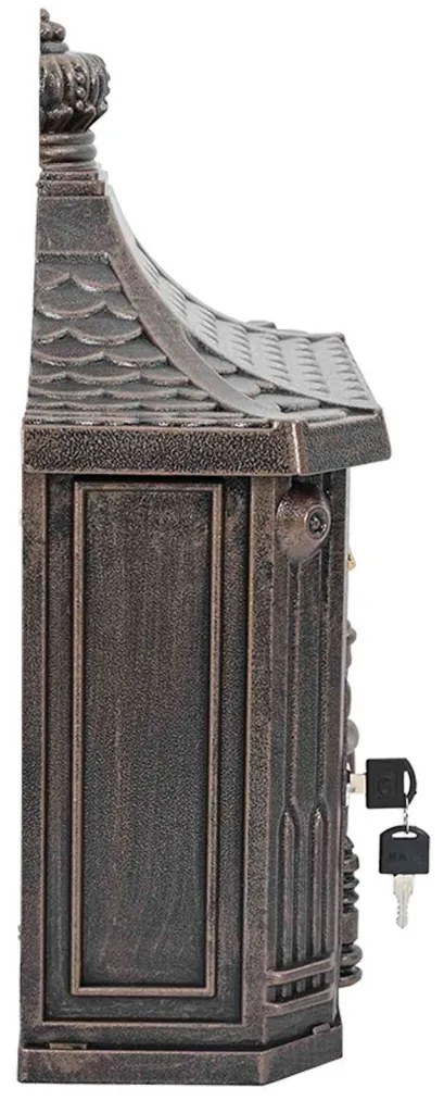 vidaXL Fali Postafiók Bronz 40.5 x 15.5 x 44 cm Öntött alumínium