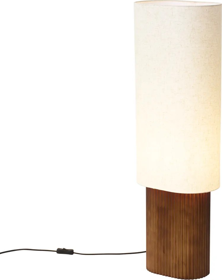 Japandi állólámpa diófa szövet lámpaernyővel 90 cm - Lamel