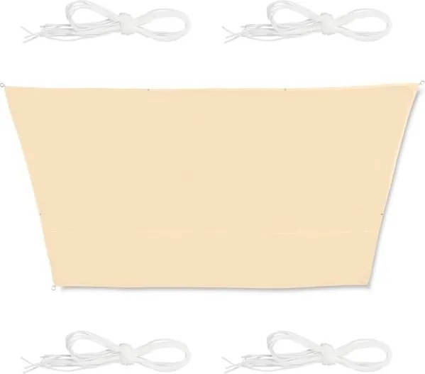 Trapéz kerti napvitorla 550x400x300 cm Bézs színben A54