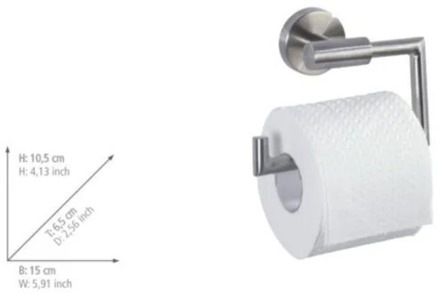 WENKO 19612100 - BOSIO MATT WC-papírtartó, 15x10,5 cm, rozsdamentes acél/ezüst