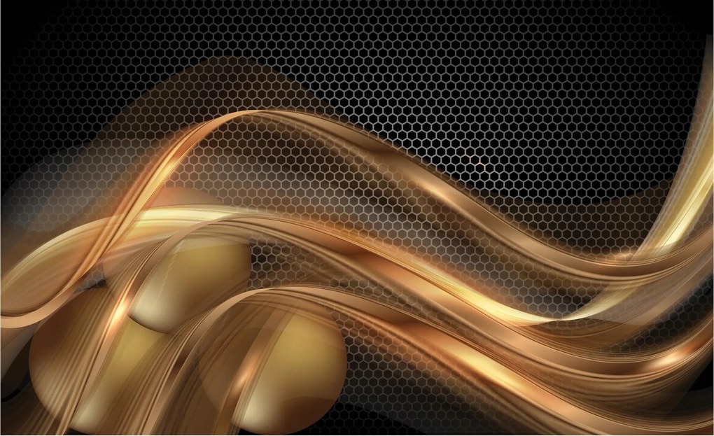 Fotótapéta Arany hullámok absztrakt luxus és modernitás 208x146 +ragasztó