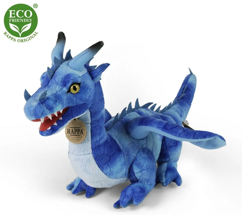 Rappa Plüss sárkány kék, 40 cm ECO-FRENDLY