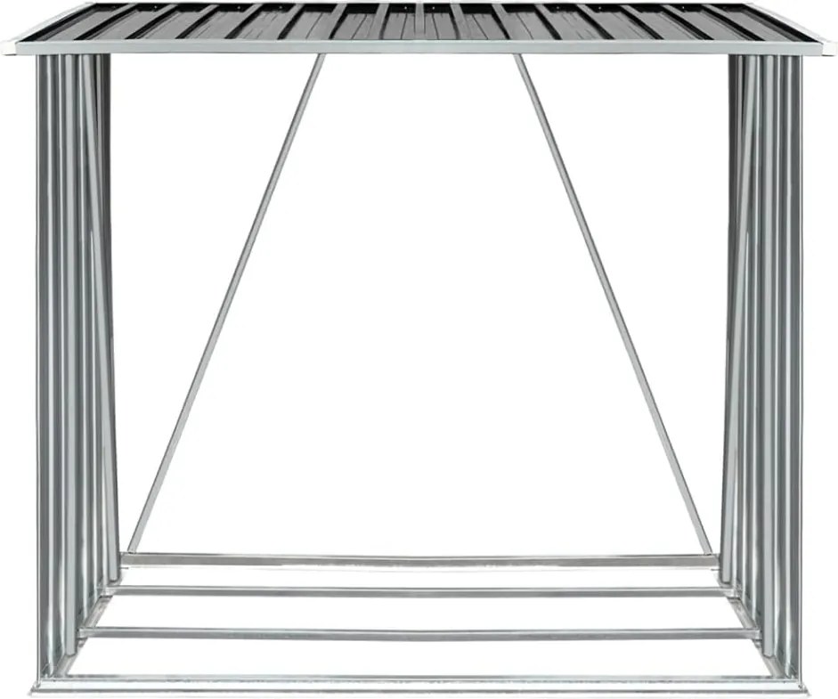 Tűzifa tároló, antracit/fehér, 163x82x160 cm, DARYL TYP 1