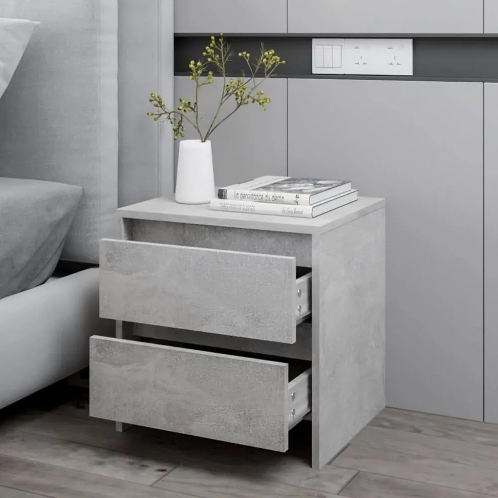 betonszürke forgácslap éjjeliszekrény 45 x 34,5 x 44,5 cm