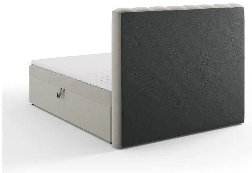 Szürke boxspring ágy tárolóhellyel 160x200 cm Gina – Milo Casa