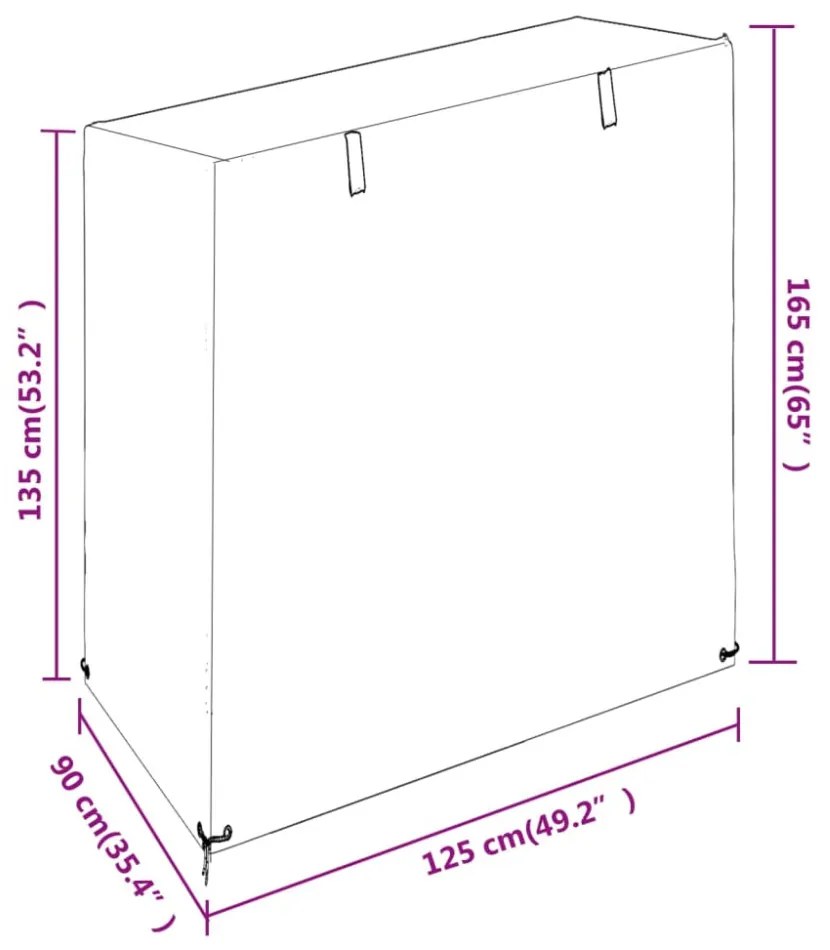 2 db polietilén hintapadhuzat 8 fűzőlyukkal 125x90x135/165 cm