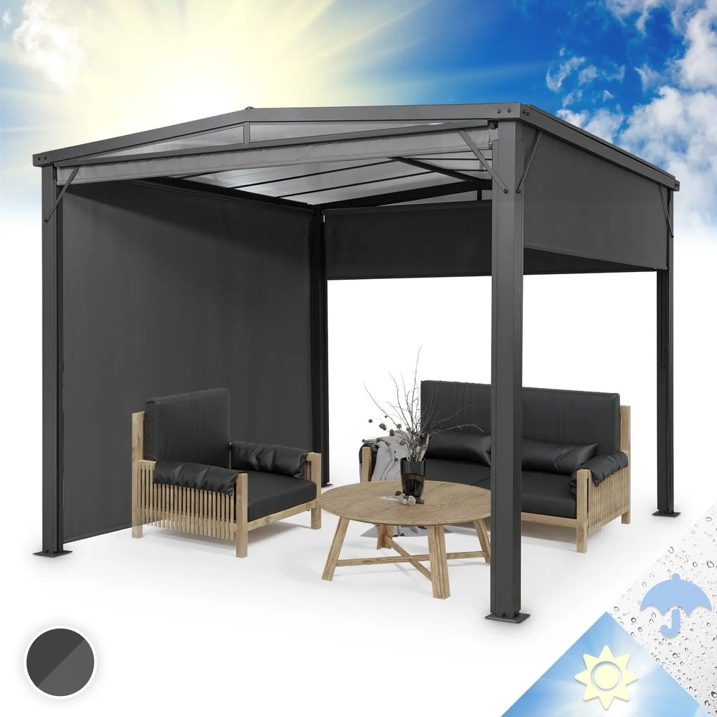 Pantheon Cortina Solid Sky, pergola, tető, 3 x 3 m, polikarbonát, szürke