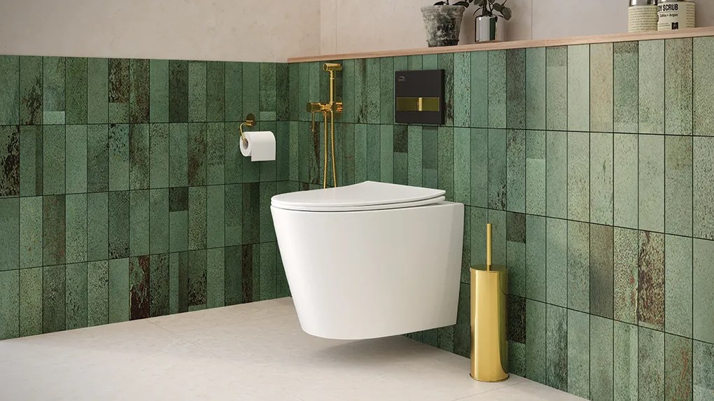 Laveo Jari Cycleon, falra szerelhető WC CycleOn pezsgőfürdő rendszerrel 485x370x325 mm + wc ülőke, fehér, LAV-VMJ_609S
