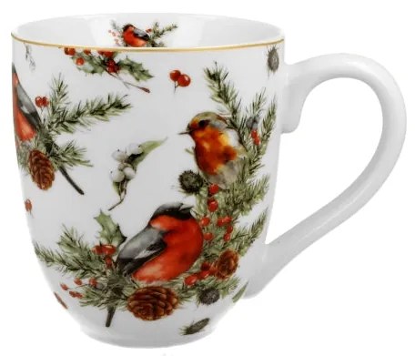 Karácsonyi porcelán jumbo bögre 1000 ml Madarak