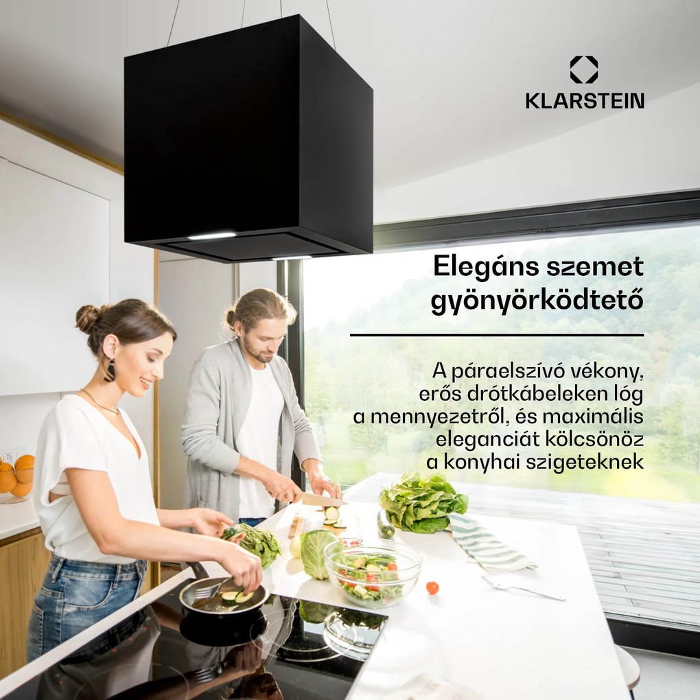 Klarstein Kronleuchter, sziget páraelszívó, 596 m³/ó, LED panel, A energiahatékonysági osztály