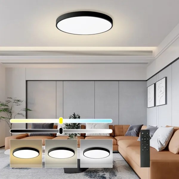 Brilagi - LED dimmelhető lámpatest POOL SMART LED/100W/230V átm. 80 cm Wi-Fi Tuya fekete + távirányító