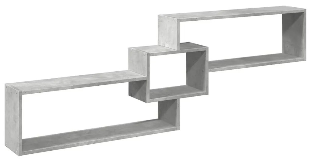 betonszürke szerelt fa faliszekrény 158 x 18 x 53 cm