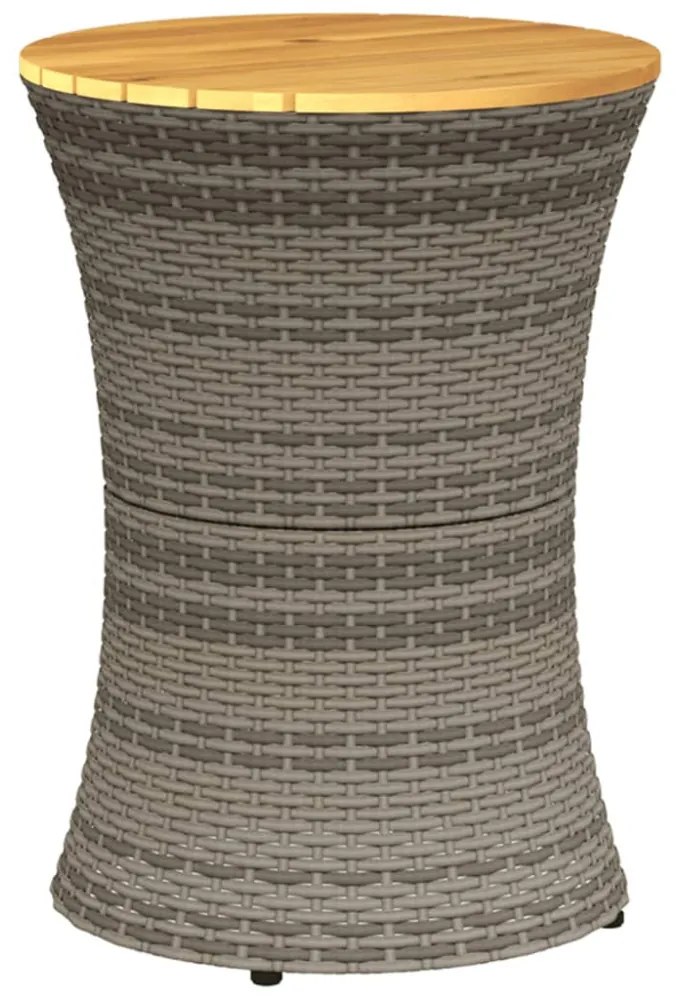 szürke polyrattan kerti dob alakú kisasztal
