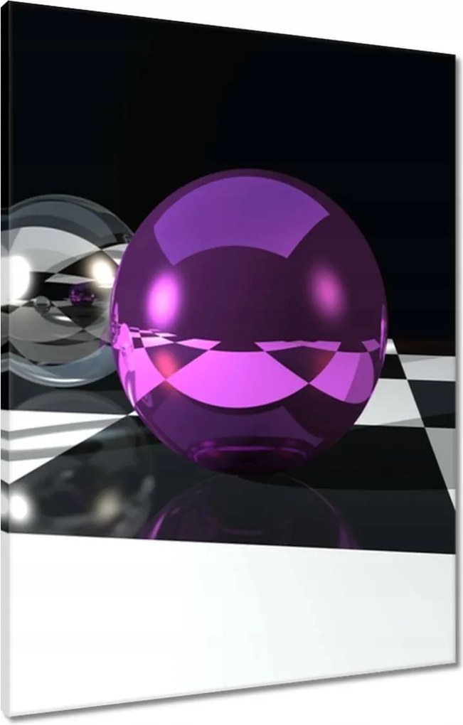 Vászonkép 60x80 Lila gömb a rácson