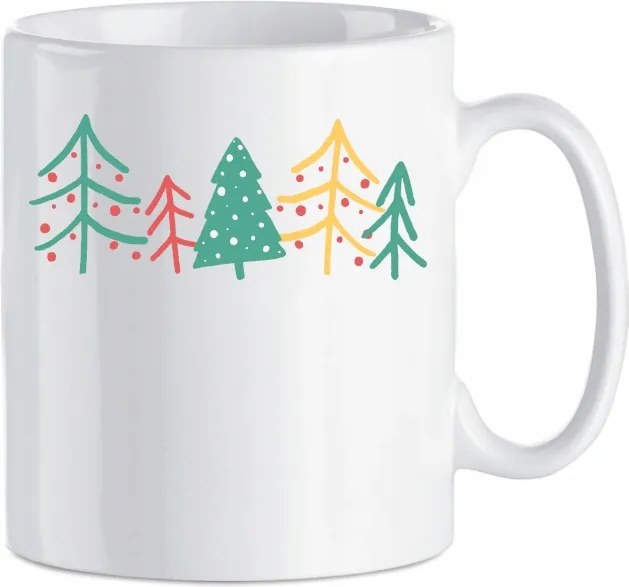Karácsonyi Bögre Színes Fák Karácsonyfa 330 ml