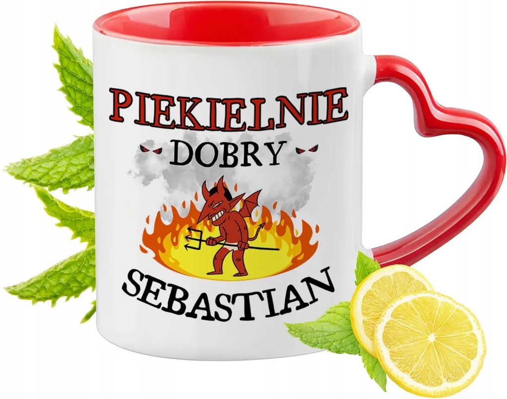 Sebastiannak Piros bögre szív alakú füllel ajándékba