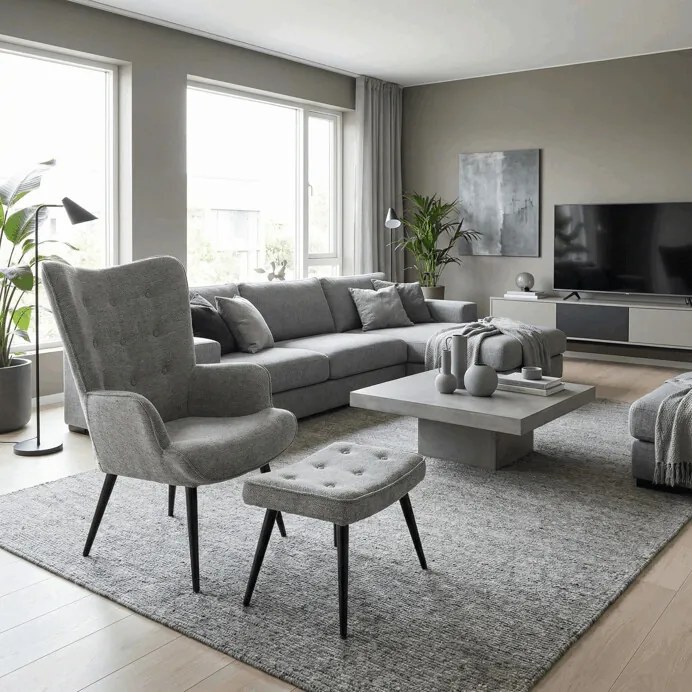 Relaxációs fotel, szürke, bársony kárpit, AK-303 GREY2