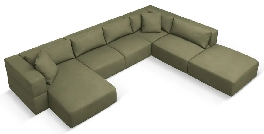 Világoszöld sarokkanapé (jobb oldali-"U" alakú) Esther – Milo Casa