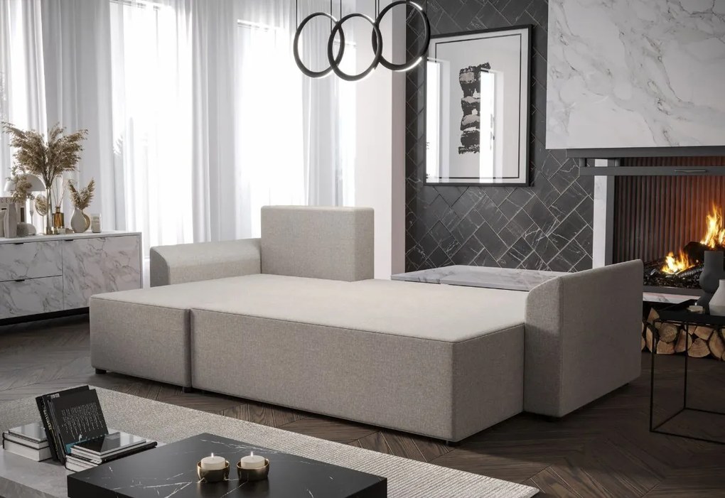 LORINA ágyazható sarok ülőgarnitúra, 230x89x140, kornet 02