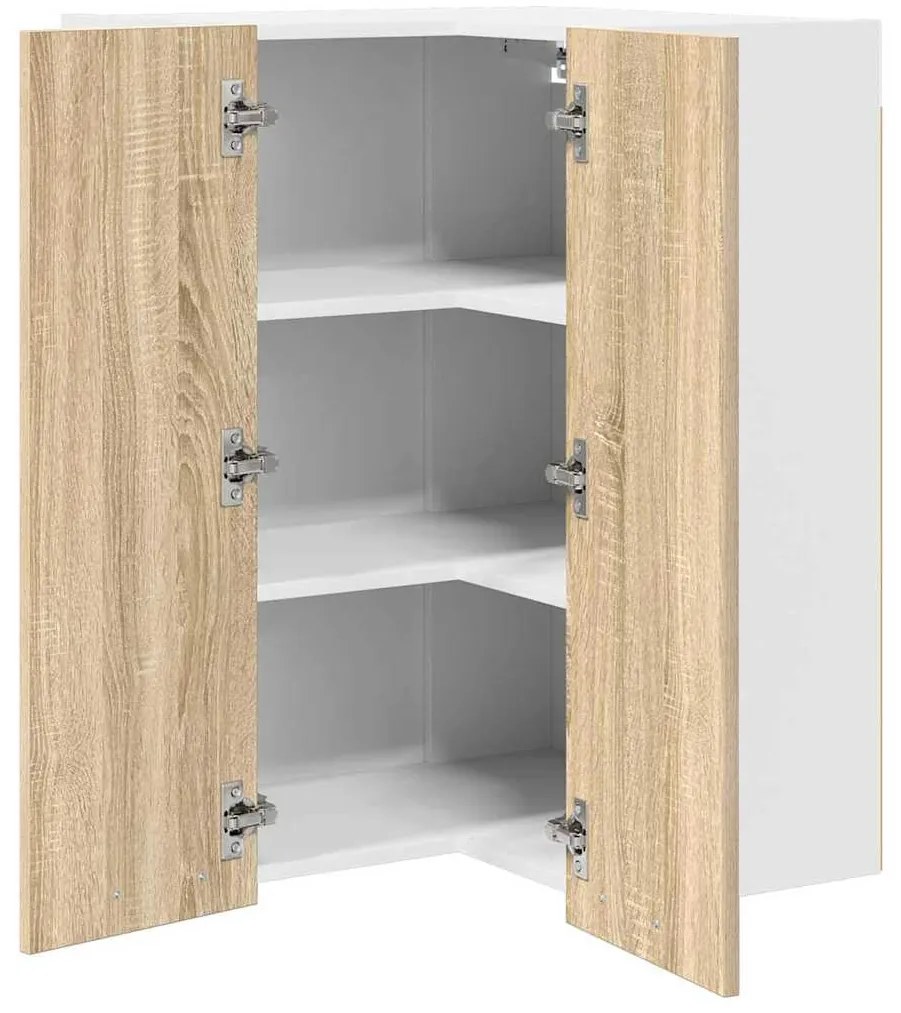 Függő szekrény Riga Sonoma tölgy és fehér 57 x 57 x 80 cm