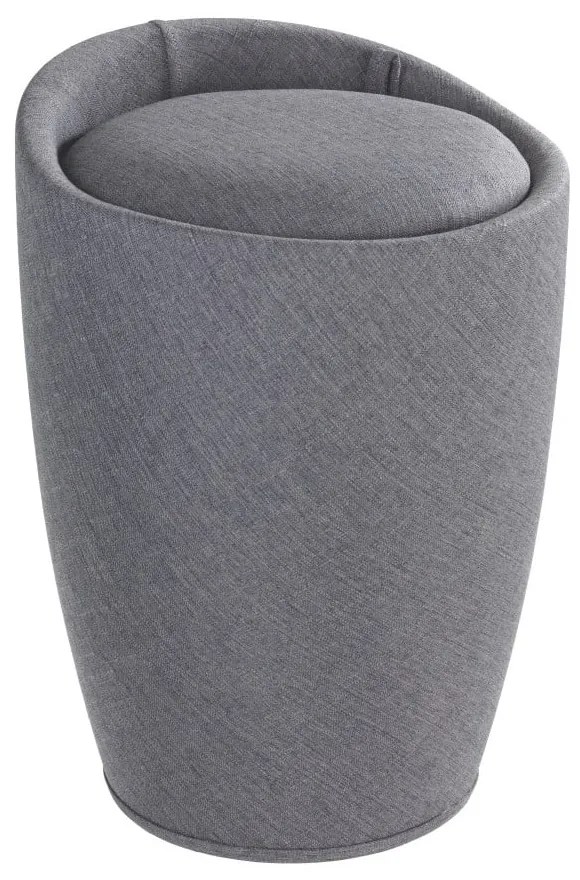Linen Look szürke szennyestartó kosár és ülőke egyben, 20 l - Wenko