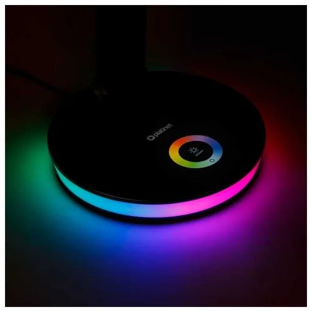 Platinet asztali lámpa 12 W, RGB világítás + USB, fekete