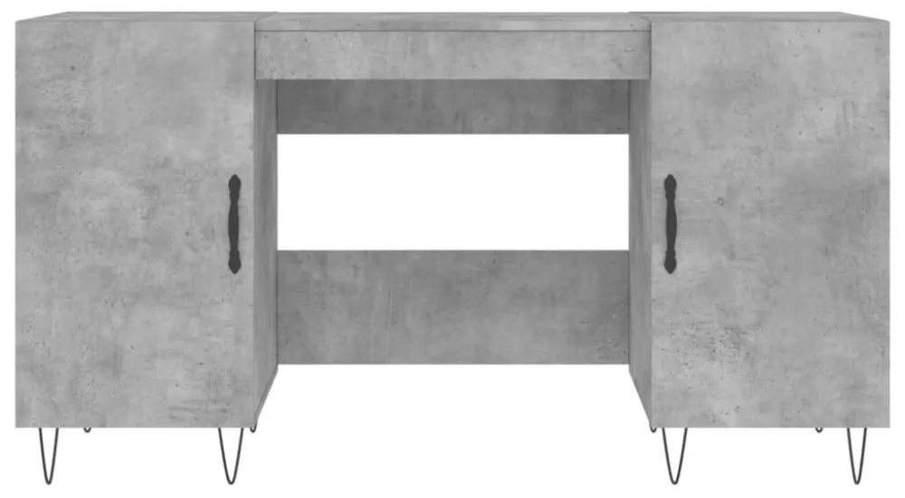 betonszürke szerelt fa íróasztal 140 x 50 x 75 cm