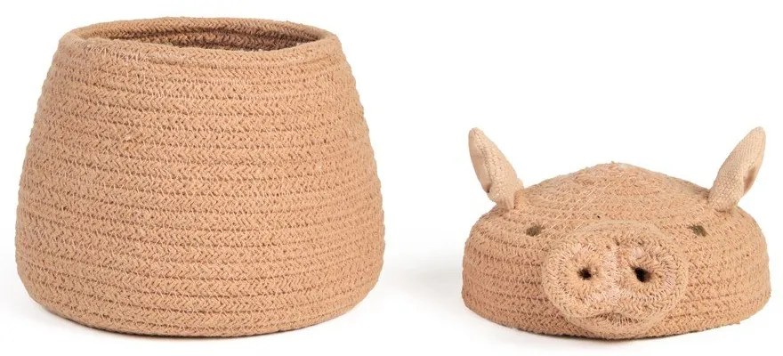 Világos rózsaszín textil játéktároló kosár ø 17x15 cm Mini Peggy the Pig – Lorena Canals