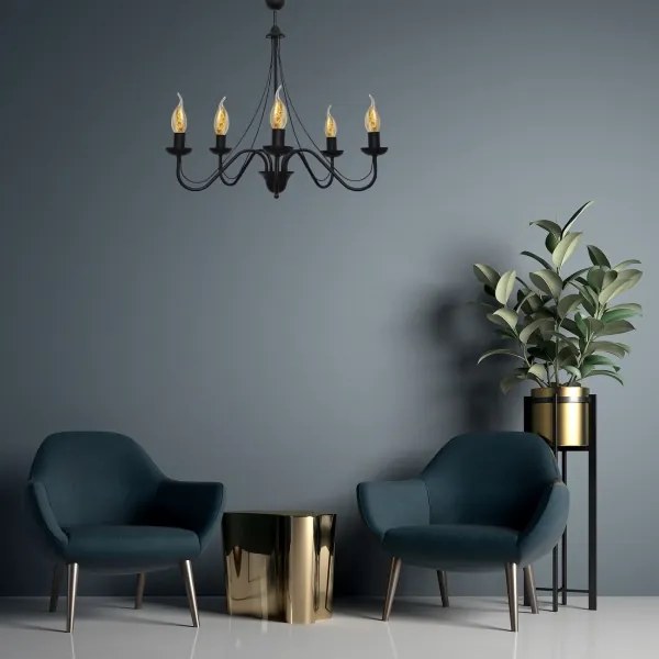 Csillár zsinóron MALBO II 5xE14/10W/230V