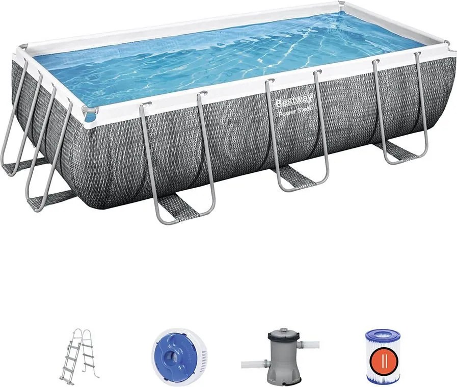 Bestway CIPRUS szögletes fémvázas medence szett 404 x 201 x 100 cm