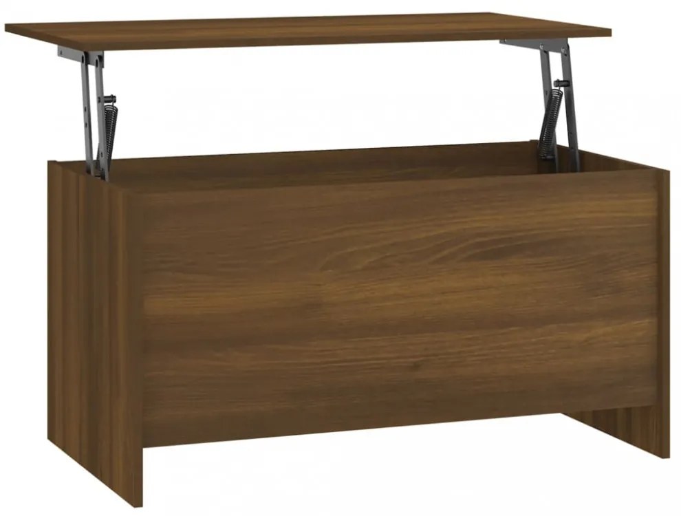 barna tölgyszínű szerelt fa dohányzóasztal 102x55,5x52,5 cm