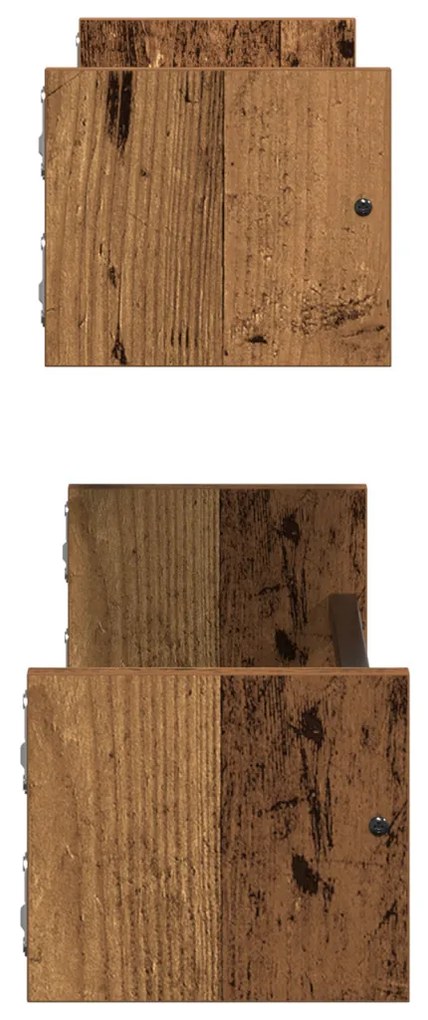 Falipolcok 2 db Régi fa 60x16x14 cm Műgyanta