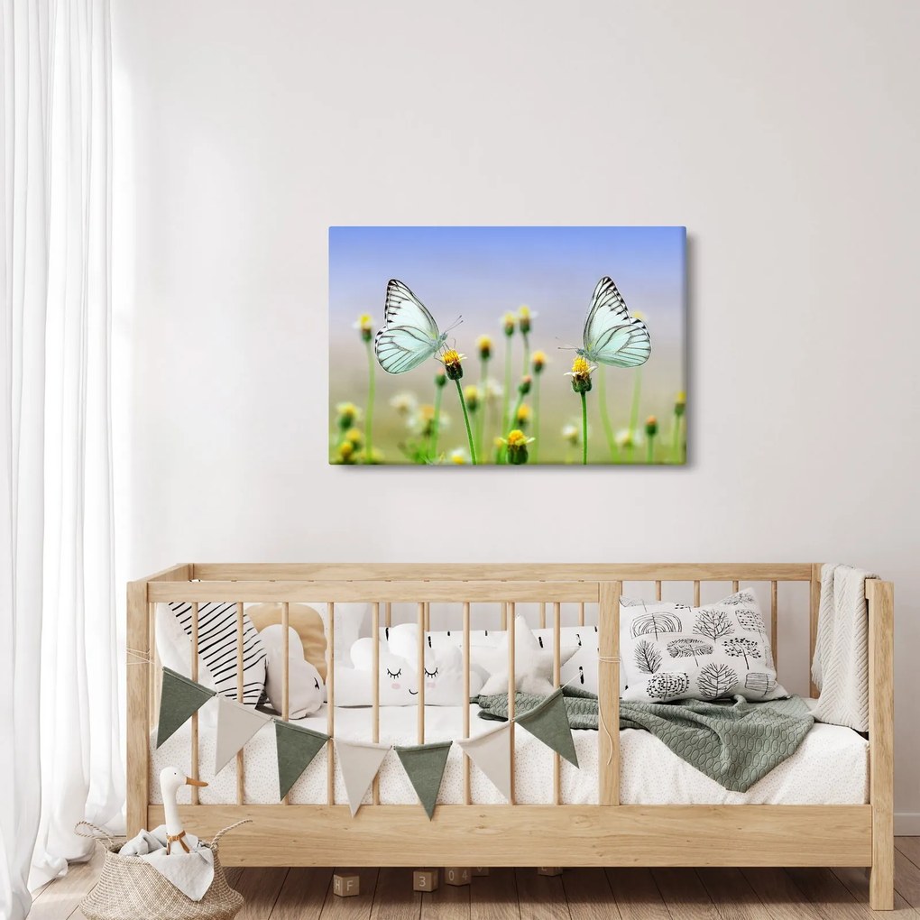 Pillangók eképe a virágon (90x60 cm)