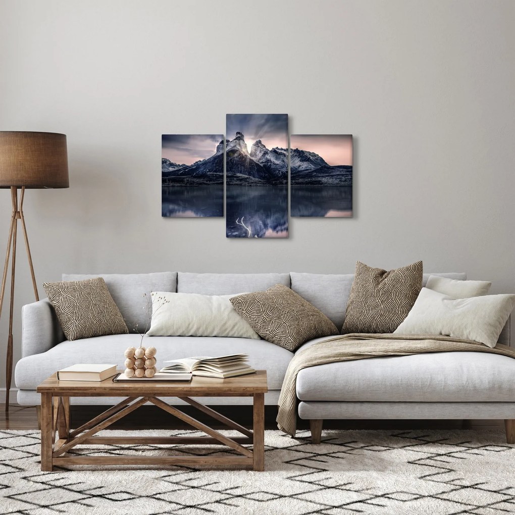 Tó és hegy képe (90x60 cm)