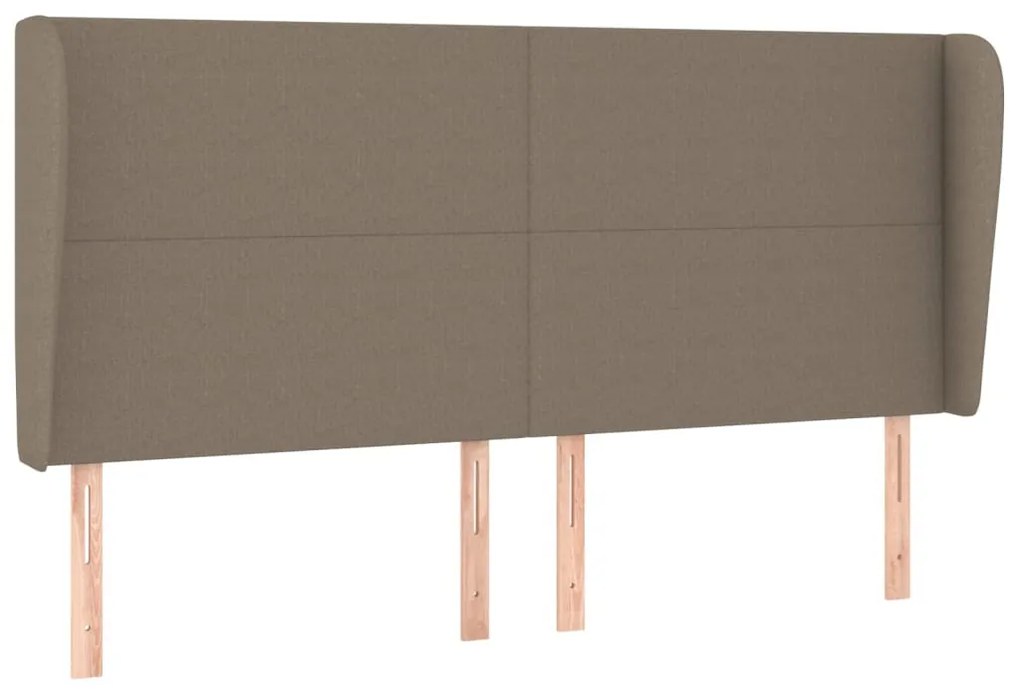 tópszínű szövet fejtámla szárnyakkal 203x23x118/128 cm