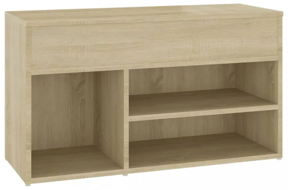 sonoma tölgy színű szerelt fa cipőtároló pad 80 x 30 x 45 cm