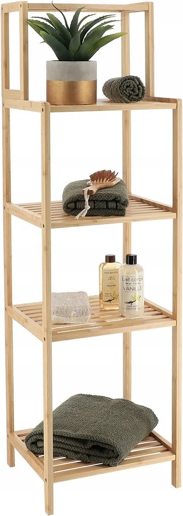 Fürdőszobai Polc Bambusz Szekrény 5 Polcos Törölközőtartó Állvány 35X30