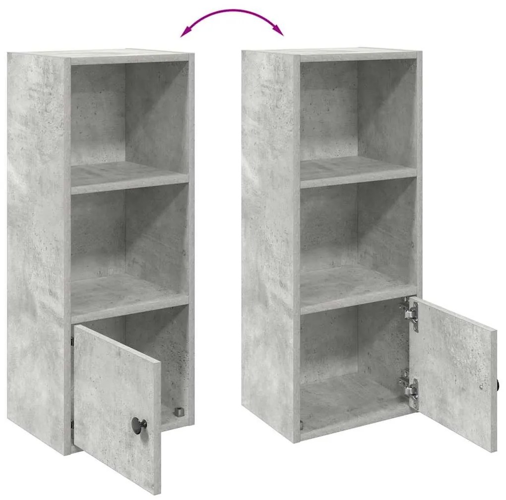 betonszürke szerelt fa könyvespolc 31x24x77 cm