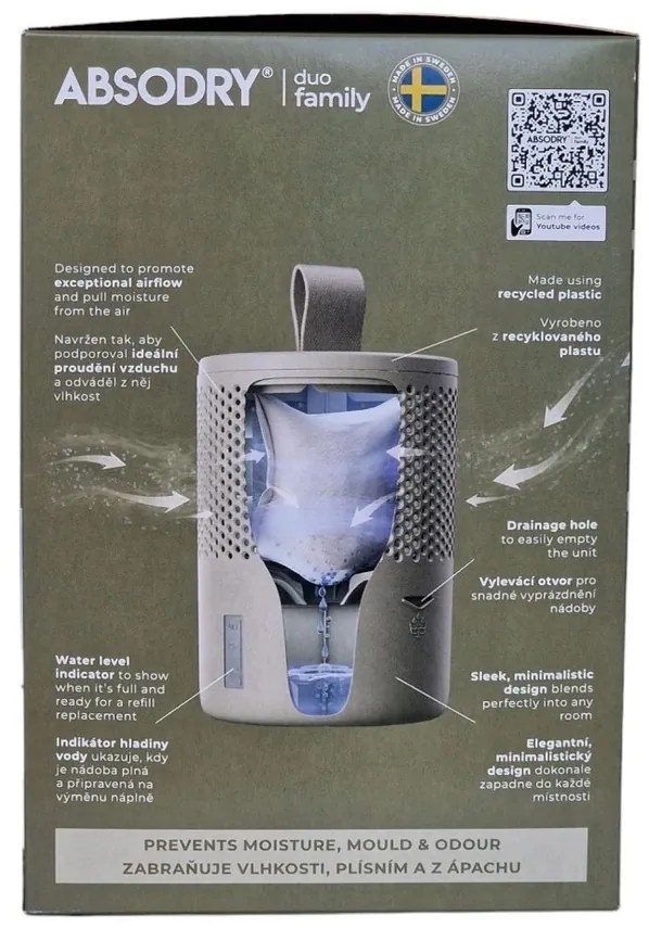 Everbrand Absodry Duo Family Bag 6-sorozatúnedvességelnyelő, 50 m3-ig, zöld