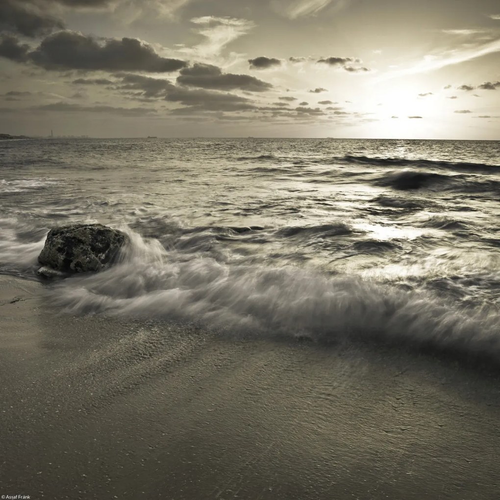 Poszter 30x30cm Tengerpart naplementekor, Assaf Frank