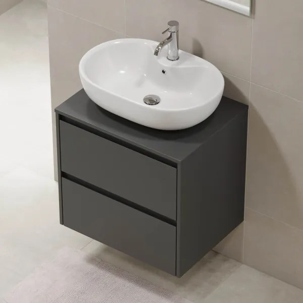 TRONDHEIM fürdőszobai szekrény 60 cm-es mosdóhoz, antracit