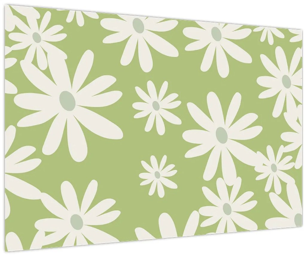 Kép - Hippik, zöld virágok N⁰1 (90x60 cm)