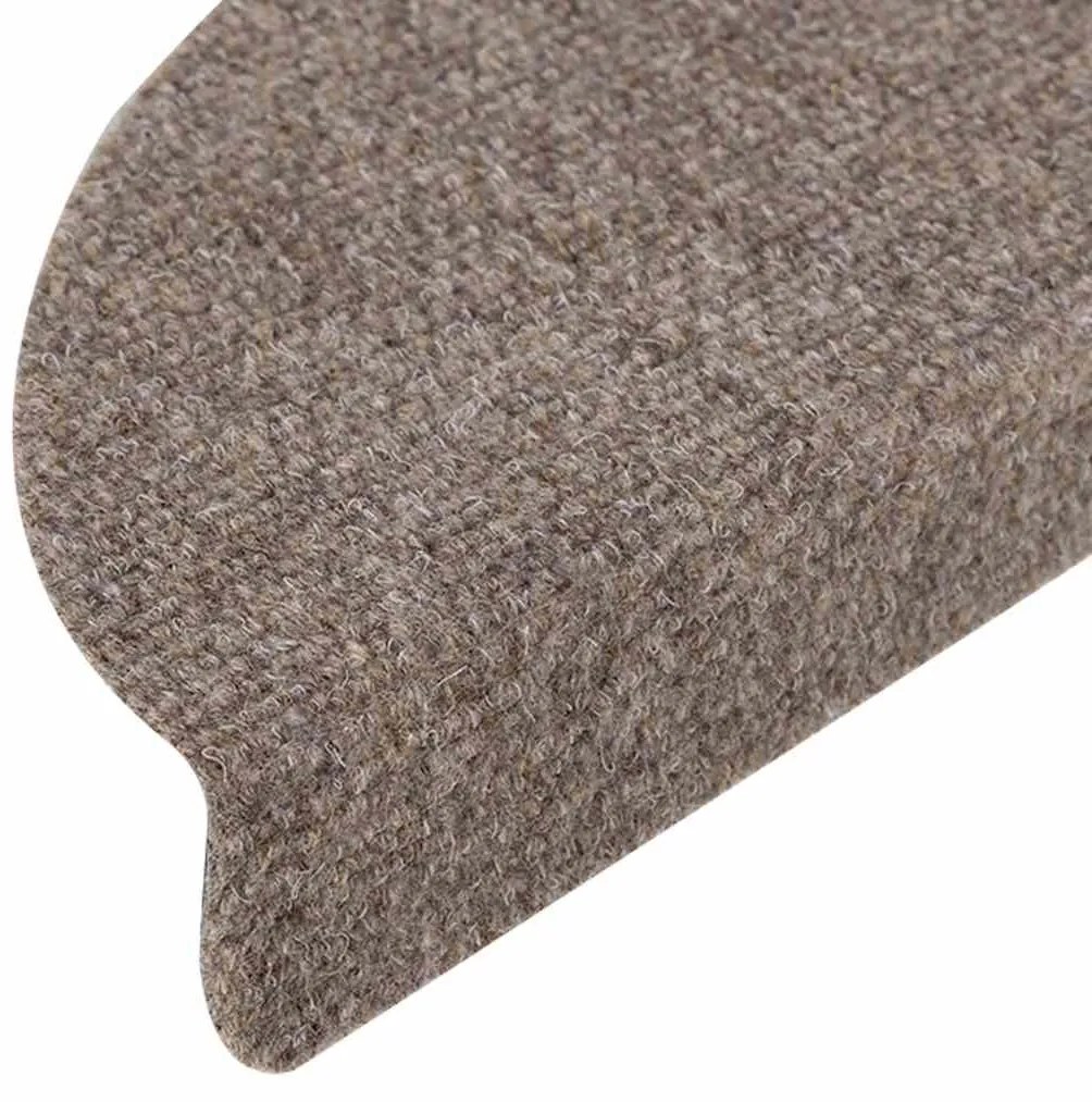 10 db öntapadós lépcsőszőnyeg 56 x 17 x 3 cm bézs félkör alakú