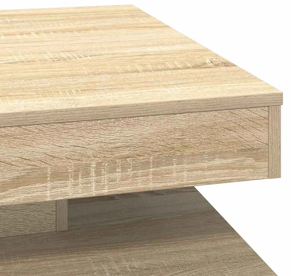 sonoma tölgy dohányzóasztal 360 fokban forgatható 70x70x34,5 cm