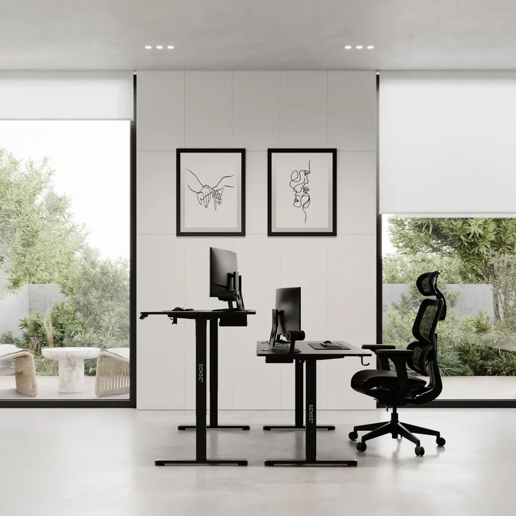 Állítható magasságú elektromos íróasztal Nojo 140x60 cm fekete