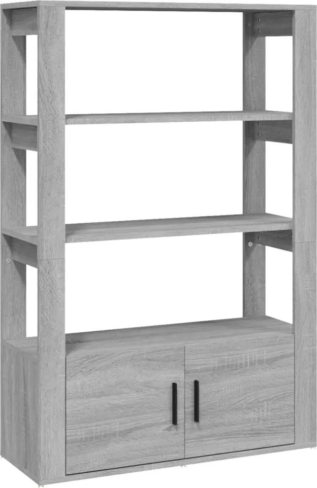 vidaXL szürke sonoma színű szerelt fa tálalószekrény 80x30x119,5 cm